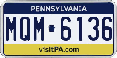 PA license plate MQM6136