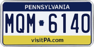 PA license plate MQM6140
