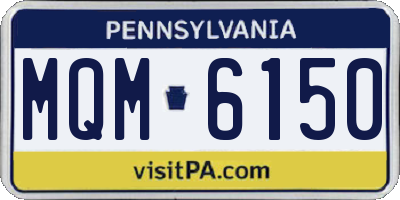 PA license plate MQM6150