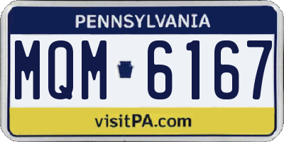 PA license plate MQM6167