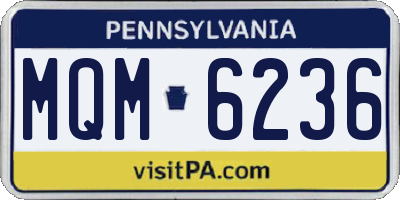 PA license plate MQM6236