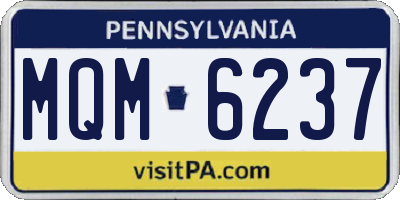 PA license plate MQM6237