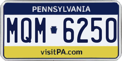 PA license plate MQM6250