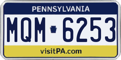 PA license plate MQM6253