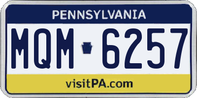 PA license plate MQM6257