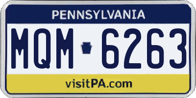 PA license plate MQM6263