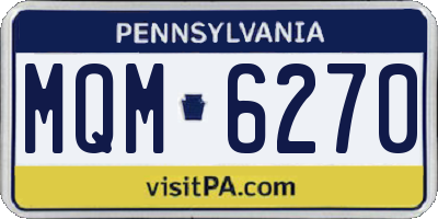 PA license plate MQM6270