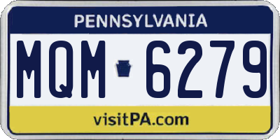 PA license plate MQM6279