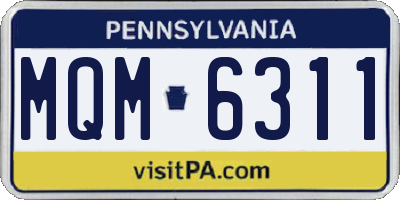 PA license plate MQM6311