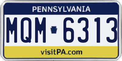 PA license plate MQM6313