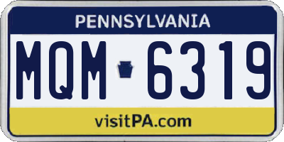 PA license plate MQM6319