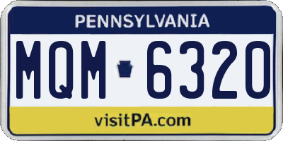 PA license plate MQM6320