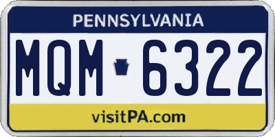 PA license plate MQM6322