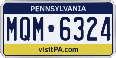 PA license plate MQM6324