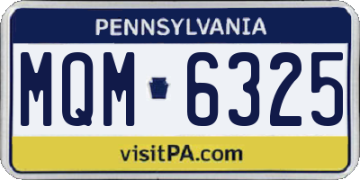 PA license plate MQM6325