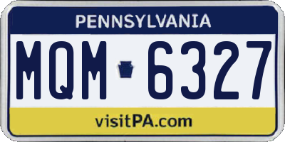PA license plate MQM6327