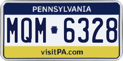 PA license plate MQM6328