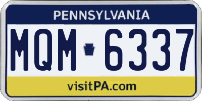 PA license plate MQM6337