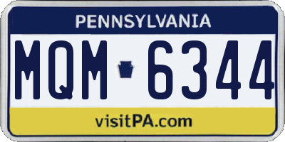 PA license plate MQM6344