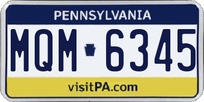 PA license plate MQM6345