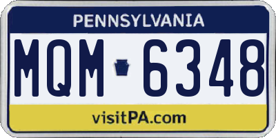 PA license plate MQM6348