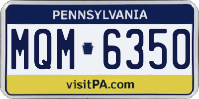PA license plate MQM6350
