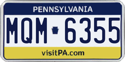 PA license plate MQM6355