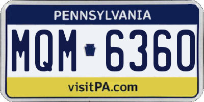 PA license plate MQM6360