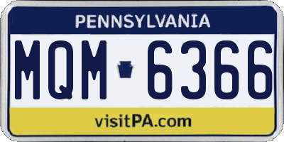 PA license plate MQM6366