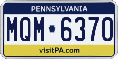 PA license plate MQM6370