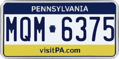 PA license plate MQM6375