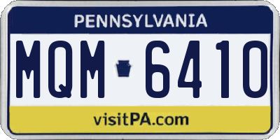 PA license plate MQM6410