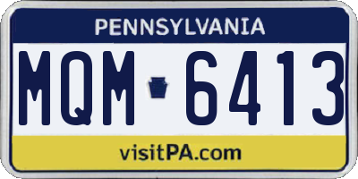 PA license plate MQM6413