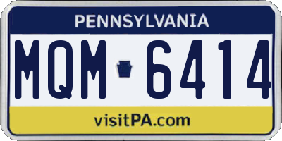 PA license plate MQM6414