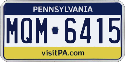 PA license plate MQM6415