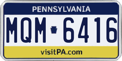 PA license plate MQM6416