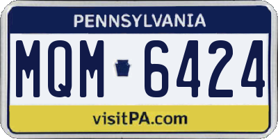 PA license plate MQM6424