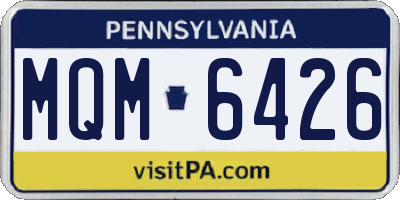 PA license plate MQM6426