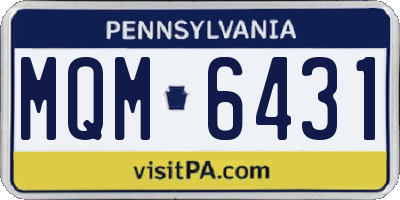 PA license plate MQM6431
