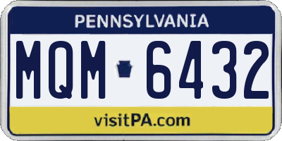 PA license plate MQM6432