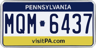 PA license plate MQM6437
