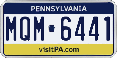 PA license plate MQM6441
