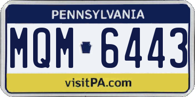 PA license plate MQM6443