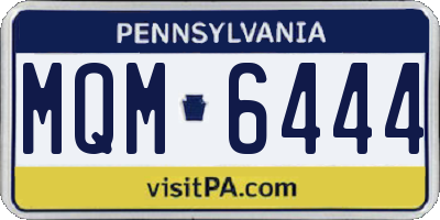 PA license plate MQM6444