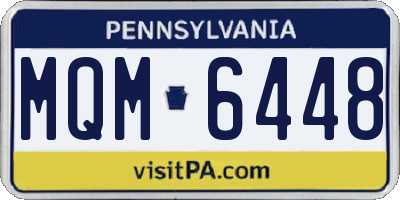 PA license plate MQM6448