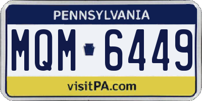 PA license plate MQM6449