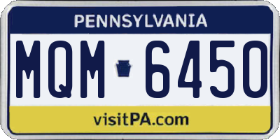 PA license plate MQM6450