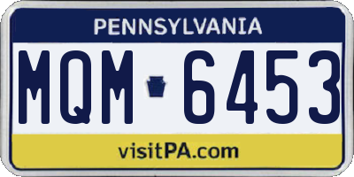 PA license plate MQM6453