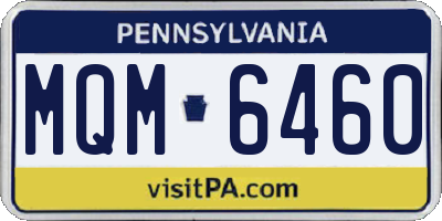 PA license plate MQM6460