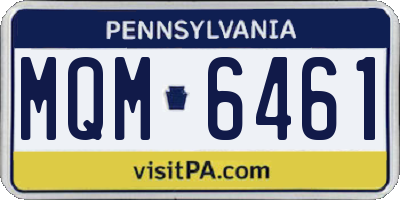 PA license plate MQM6461